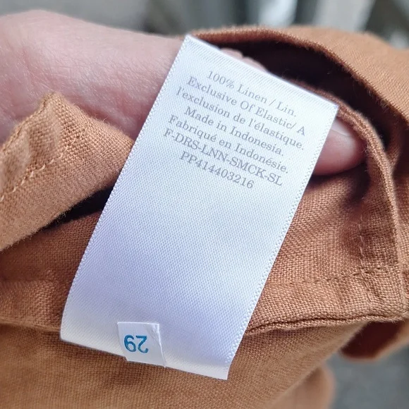 Everlane The Smocked Linen Dress Size XS Light Brown - Picture 14 of 14